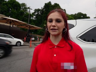 Fast Food Teen Girl With Braces Joins Couple For A Hot 3Some ??❤️