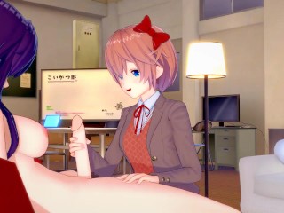 Futa Yuri x Monika[DDLC] — 3D HENTAI