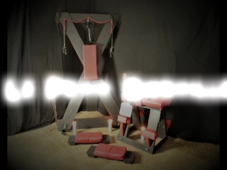 Submissive Redhead MILF tied to Cross and tortured with clothespins